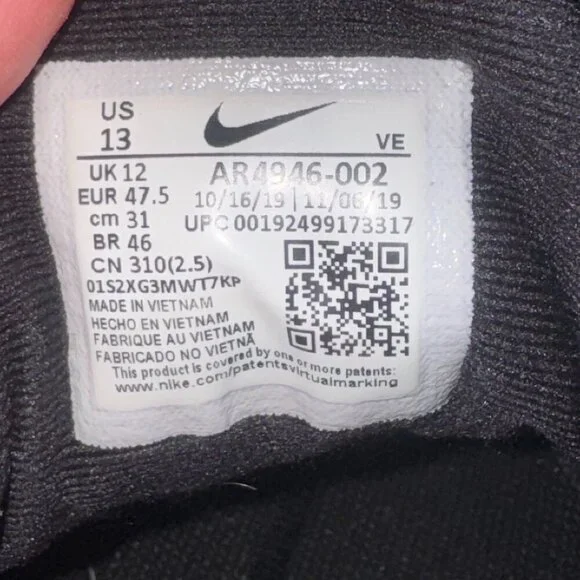 Nike Men's Downshifter 9 Running Shoe All Black Size 13 Sneakers AR4946-002 - Picture 8 of 9